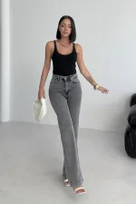 Dikişli Paça Relax Kot Pantolon 7026-40-(28-33)