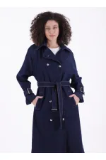 Kemerli Uzun Trençkot 6077-17-(S+L+4) Kemerli Uzun Trençkot 6077-17-(S+L+4)