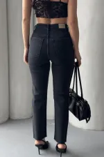 Serpme Yıldızlı Mom Fit Kot Pantolon  7040-23-(26-29)