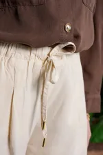 Elastic Waist Linen Pants HS700-65-(S-XL) Stone Elastic Waist Linen Pants HS700-65-(S-XL) Stone