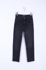 Taşlı Mom Fit Kot Pantolon 1725-03-(28-33) Taşlı Mom Fit Kot Pantolon 1725-03-(28-33)