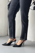 Taşlı Mom Fit Kot Pantolon 7023-23-(28-33)