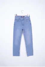 Dikişsiz Paça Mom Fit Kot Pantolon  764-15-(27-32)