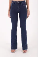 Püsküllü Paçalı Flare Kot Pantolon  1848-26-(S-L-6)