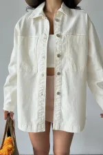 Denim Shirt with Pockets 6097-51-(S+L+3) Off White