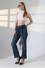 Flare Jeans 7104-01-(26-31) Dark Blue Denim