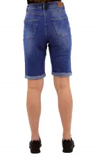 Denim Short with Double Folded Bottom Ending 296-42-(S-XL-6) Ice Blue - Tinted Denim Short with Double Folded Bottom Ending 296-42-(S-XL-6) Ice Blue - Tinted