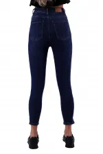 Skinny Jean with Bottom Side Zipper 1745-01-(28-33) Dark Blue Denim Skinny Jean with Bottom Side Zipper 1745-01-(28-33) Dark Blue Denim
