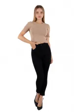 Skinny Jean with Bottom Side Zipper 1745-07-(26-31) Black Skinny Jean with Bottom Side Zipper 1745-07-(26-31) Black