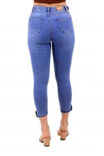 Kemerli Düğmeli Kot Pantolon 754-15-(26-31) Kemerli Düğmeli Kot Pantolon 754-15-(26-31)