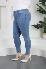 Lazer Yırtıklı Kot Pantolon 526-15-(44-50) Lazer Yırtıklı Kot Pantolon 526-15-(44-50)