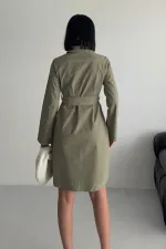 Düğmeli Uzun Gömlek Elbise 6102-74-(S-XL) Düğmeli Uzun Gömlek Elbise 6102-74-(S-XL)