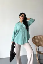 Cepli Oversize Keten Gömlek HS609-86-(S-XL) Cepli Oversize Keten Gömlek HS609-86-(S-XL)