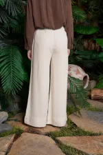 Elastic Waist Linen Pants HS700-65-(S-XL) Stone Elastic Waist Linen Pants HS700-65-(S-XL) Stone