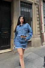 Taşlı Mini Kot Etek 1089-06-(XS-L) Taşlı Mini Kot Etek 1089-06-(XS-L)