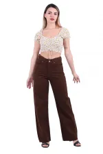 Dikişsiz Paça Bol Paça Relax Kot Pantolonlar  1740-78-(26-31)