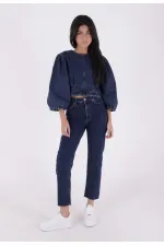 Dikişsiz Paça Mom Fit Kot Pantolon  764-26-(32-33)