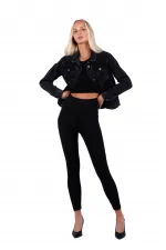 Classic Short Denim Jacket with Collar 640-03-(S-XL) Anthracite Denim Classic Short Denim Jacket with Collar 640-03-(S-XL) Anthracite Denim