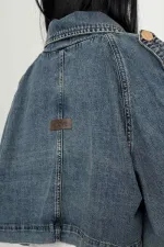 Kısa Oversize Trençkot 6078-62-(S+L+4) Kısa Oversize Trençkot 6078-62-(S+L+4)