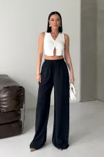 Lastikli Palazzo Pantolon HS708-73-(L-XXL) Lastikli Palazzo Pantolon HS708-73-(L-XXL)