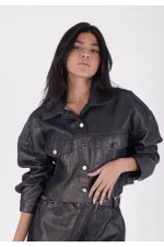 Short Oversize Denim Jacket 651-56-(SL-3) Short Oversize Denim Jacket 651-56-(SL-3)