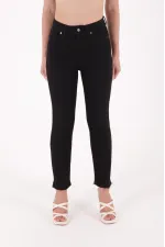 Fringe Ending High Waisted Mom Fit Jean  764-07-(26-28) Black