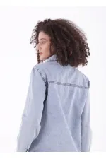 Denim Shirt with Snap Buttons 6013-18-(S-XL-6) Middle Blue Snow Denim Shirt with Snap Buttons 6013-18-(S-XL-6) Middle Blue Snow