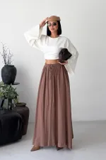 Elasticated Long Skirt HS131-72-(S-L-3) Soil
