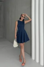 Kolsuz Volanlı Mini Elbise 3050-26-(XS-XL-5) Kolsuz Volanlı Mini Elbise 3050-26-(XS-XL-5)