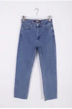 Dikişsiz Paça Mom Fit Kot Pantolon  764-27-(26-28)