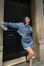 Veste en jean avec doublure 6016-06-(XS-L) Veste en jean avec doublure 6016-06-(XS-L)