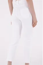 Yanı Yırtmaçlı Flare Paça Mom Kot Pantolon  1774-50-(26-31)