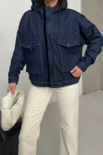 Kapüşonlu Kot Ceket  6226-17-(S-L-3)