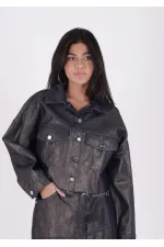 Short Oversize Denim Jacket 651-56-(SL-3) Short Oversize Denim Jacket 651-56-(SL-3)