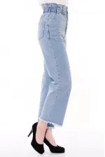 Beli Lastikli Bol Paça Relax Kot Pantolon 789-42-(30-36) Beli Lastikli Bol Paça Relax Kot Pantolon 789-42-(30-36)