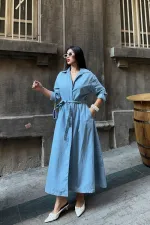 Midi Boy Elbise 3059-25-(S-XL)