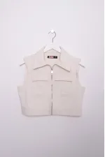Fermuarlı Mini Kot Yelek 6018-80-(S-L-5) Fermuarlı Mini Kot Yelek 6018-80-(S-L-5)