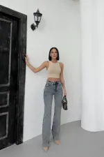 Cropped Leg Straight Fit Jeans 7070-62-(26-31)