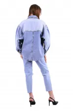 Parçalı Renkli Yıkamalı Kot Ceket  610-0815-(S-XL-6)