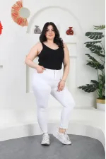 High Waisted Ankle Length Skinny Jean  815-50-(30-36) White