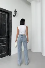 Cropped Leg Straight Fit Jeans 7070-14-(26-31)