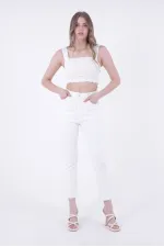 Dikişsiz Paça Mom Fit Kot Pantolon  764-50-(26-28)