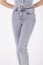 Yanları Droplı Kot Pantolon 7039-08-(26-31)