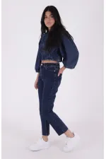 Dikişsiz Paça Mom Fit Kot Pantolon  764-26-(32-33)