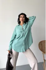 Cepli Oversize Keten Gömlek HS609-86-(S-XL) Cepli Oversize Keten Gömlek HS609-86-(S-XL)