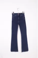 Püsküllü Paçalı Flare Kot Pantolon  1848-26-(S-L-6)