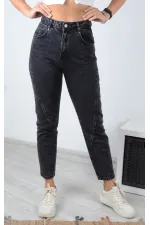 Parçalı Mom Pantolon 778-33-(26-30) Parçalı Mom Pantolon 778-33-(26-30)