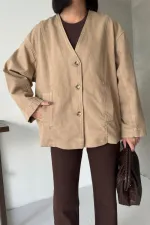 Astarlı Oversize Kot Ceket 6200-70-(S+L+3)