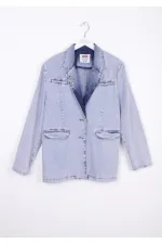 Düğmeli Klasik Blazer Ceket 6066-08-(S+L+4) Düğmeli Klasik Blazer Ceket 6066-08-(S+L+4)