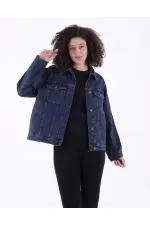 Klasik Yaka Cepli Düğmeli Kot Ceket  6081-26-(S-L-5)
